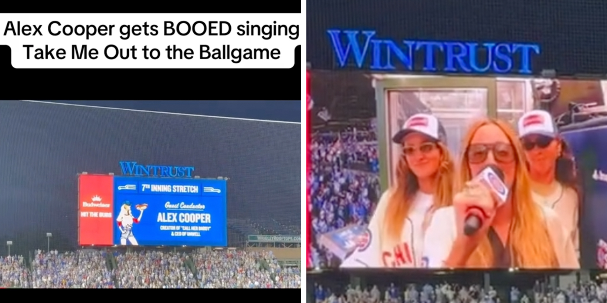 Alex Cooper booed off the mic at Wrigley after off-key performance