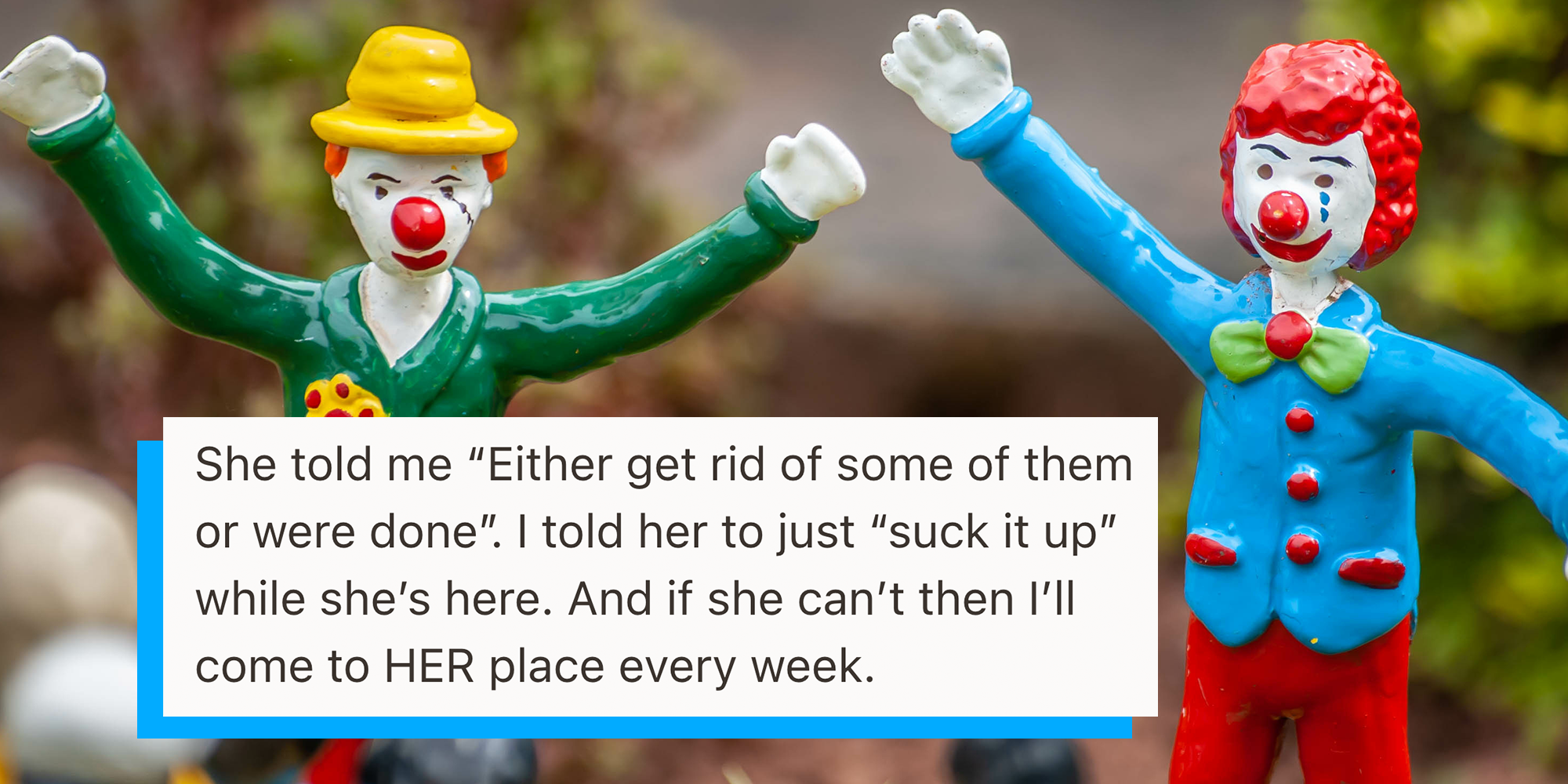 clown figurines reddit aita