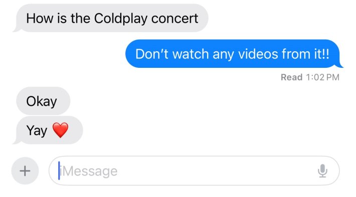 Fake text message meme about the Coldplay Couple.