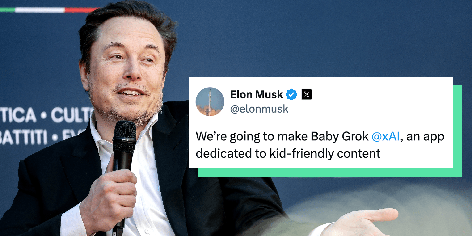 elon musk announces baby grok ai