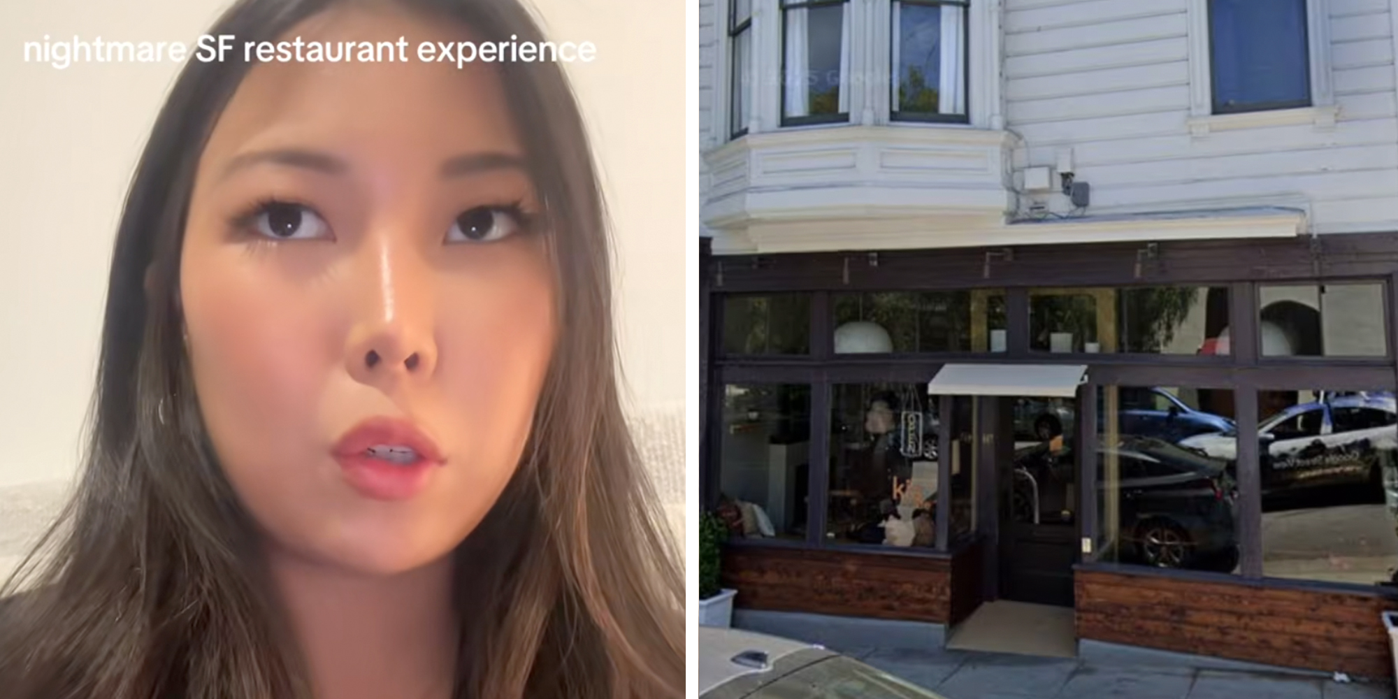 Left: TikTok influencer Karla (@itskarlabb) Right: Kis Cafe front