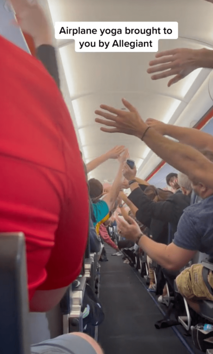 airplane yoga brought to you by allegiant
