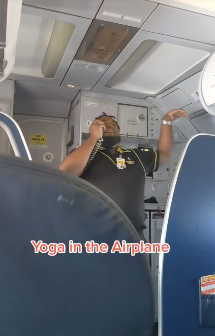yoga in the airplane