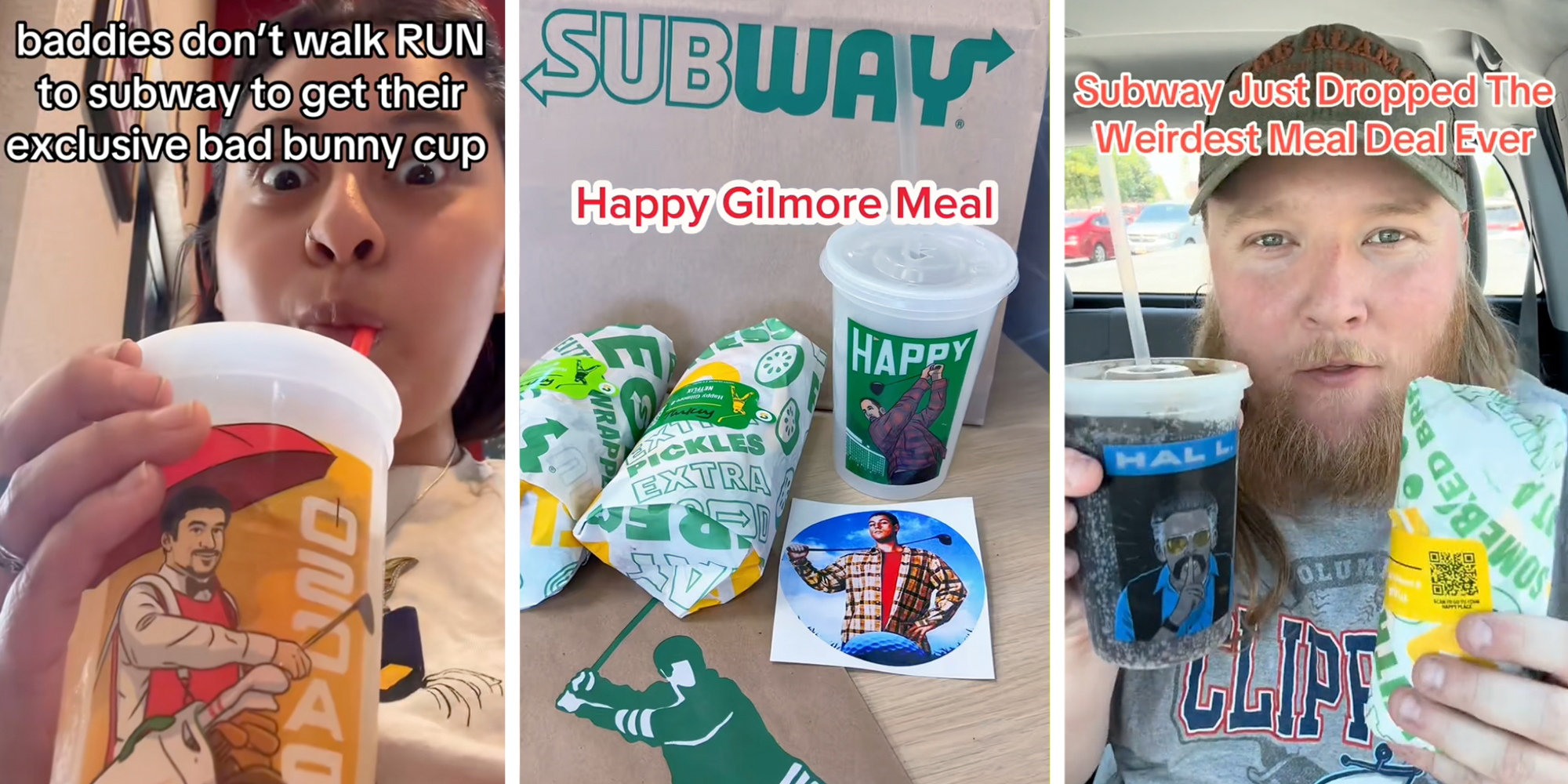 subway happy gilmore deal bad bunny cups