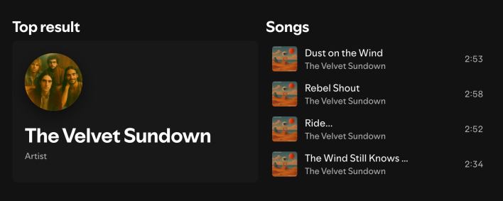 the velvet sundown top tracks on spotify