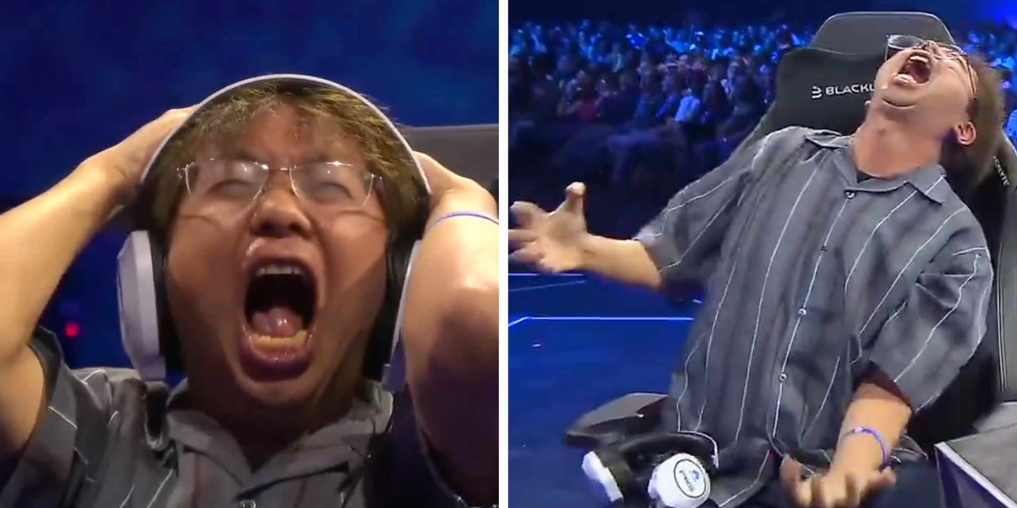 Pro e-sports player kojiKOG melting down after his loss to GO1 in fatal fury tournament at evo 2025