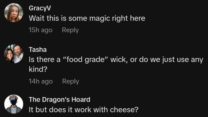 TikTok comments including one reading "Wait this is some magic right here"