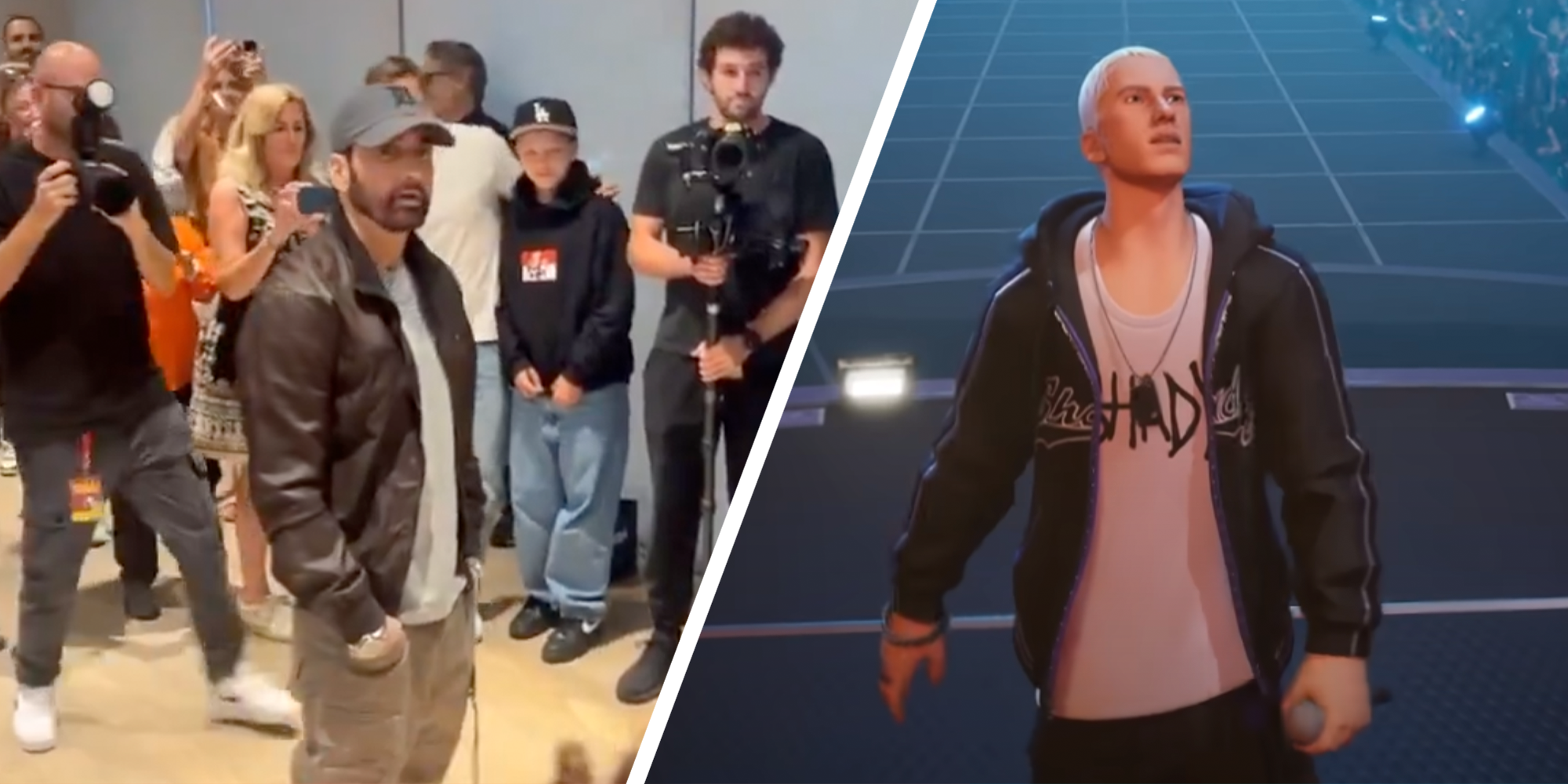 eminem reacts to fortnite meme