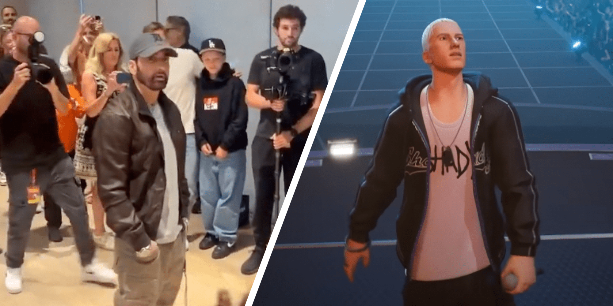 eminem reacts to fortnite meme