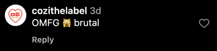 "OMFG 🙀 brutal."