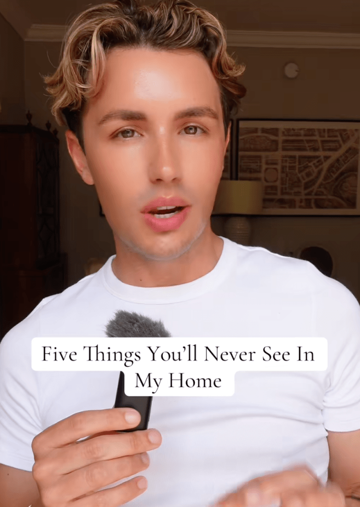 @nicolasfairford/TikTok "five things you'll never see in my home."