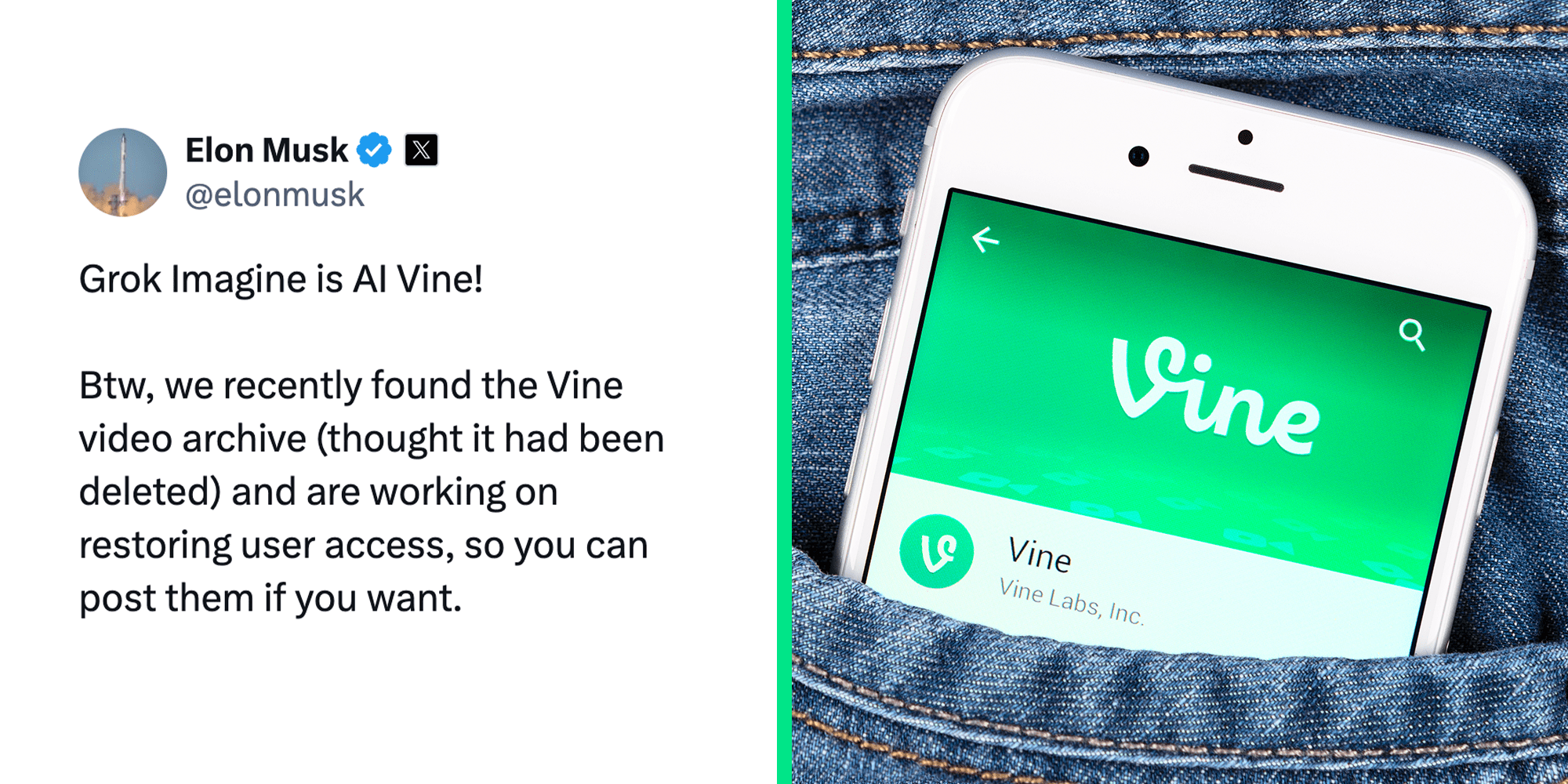 grok ai is vine elon musk announcement