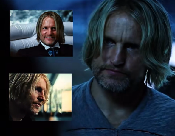Haymitch Abernathy from The Hunger Games, a compilation of videos of him from the movies.