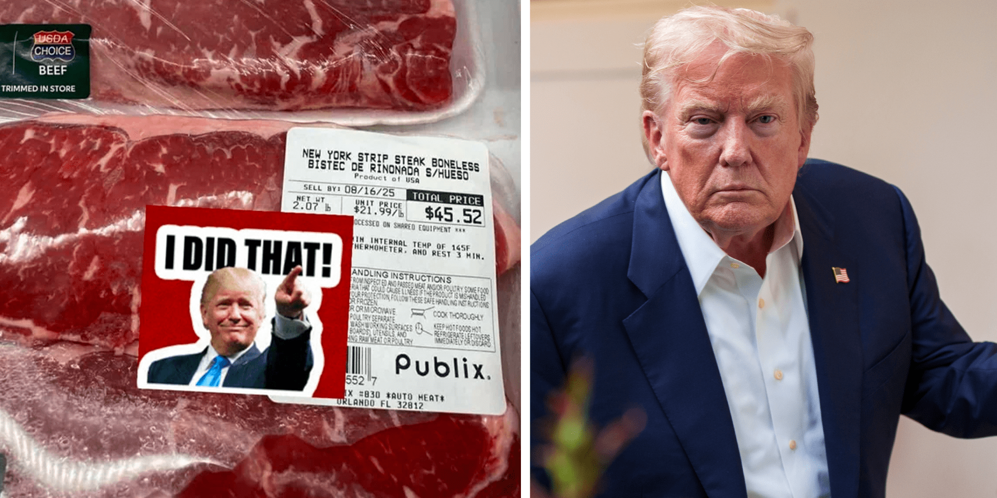 i did that donald trump sticker on strip steak