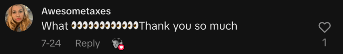 “What 👀👀👀👀👀👀Thank you so much.”