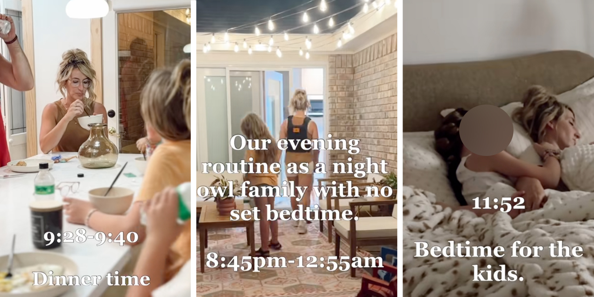 Christian family's "night owl" routine.