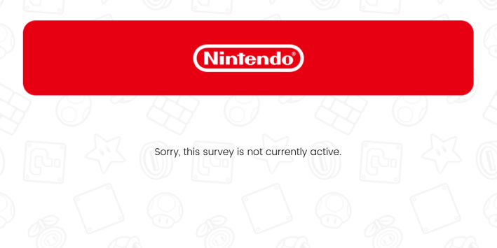 Screenshot of the deactivated survey.