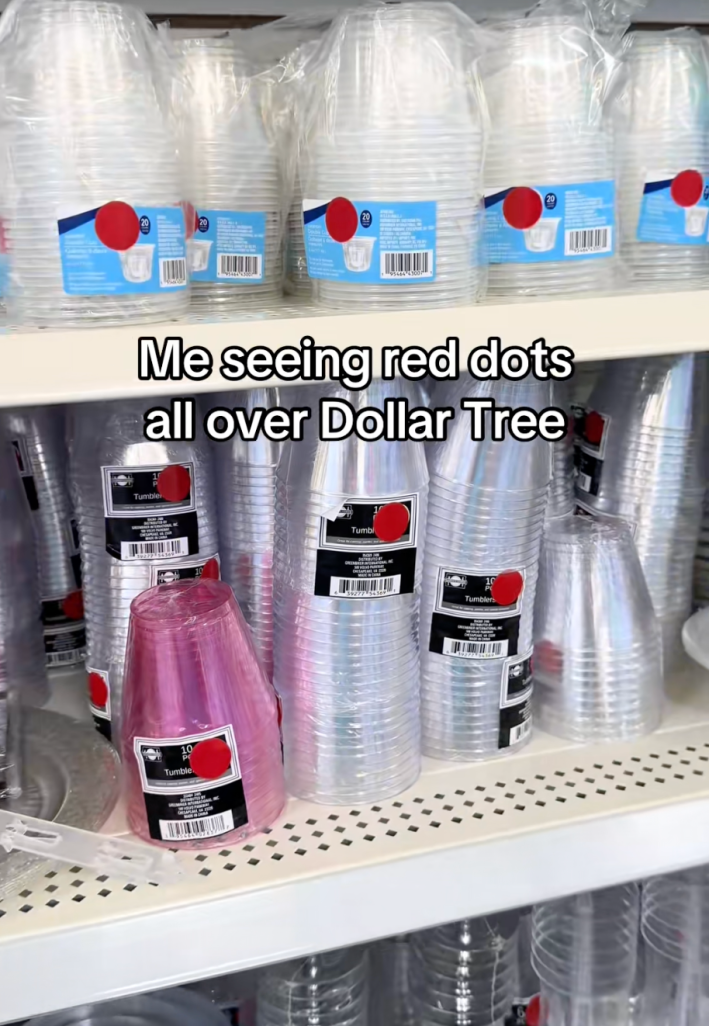 me seeing red dots all over Dollar Tree