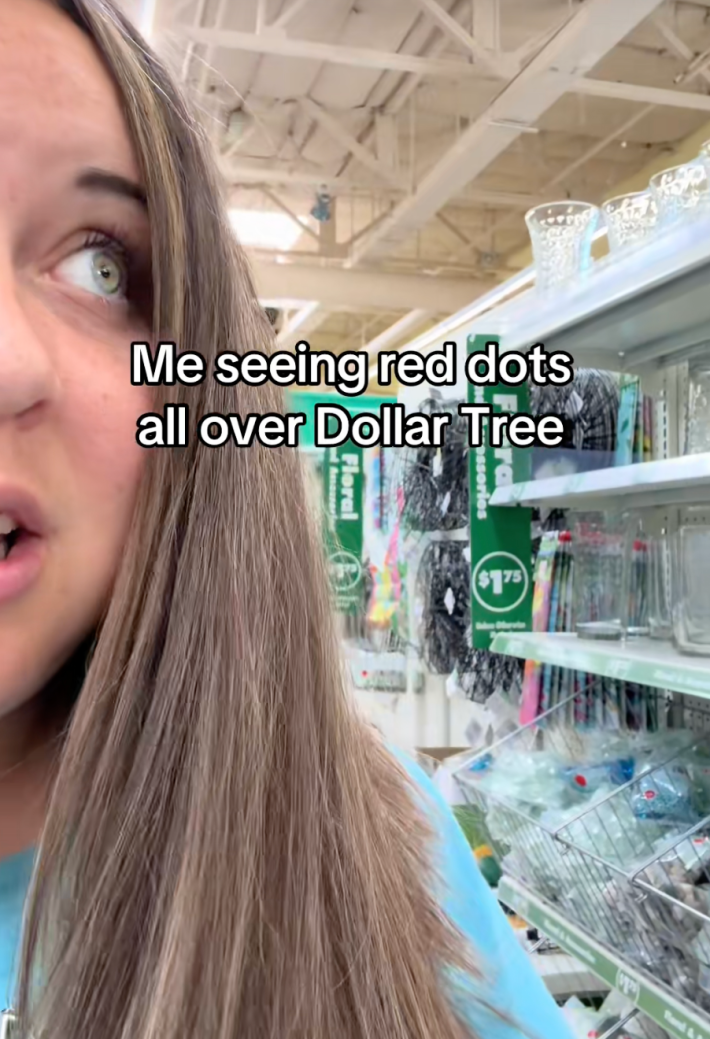 me seeing red dots all over Dollar Tree