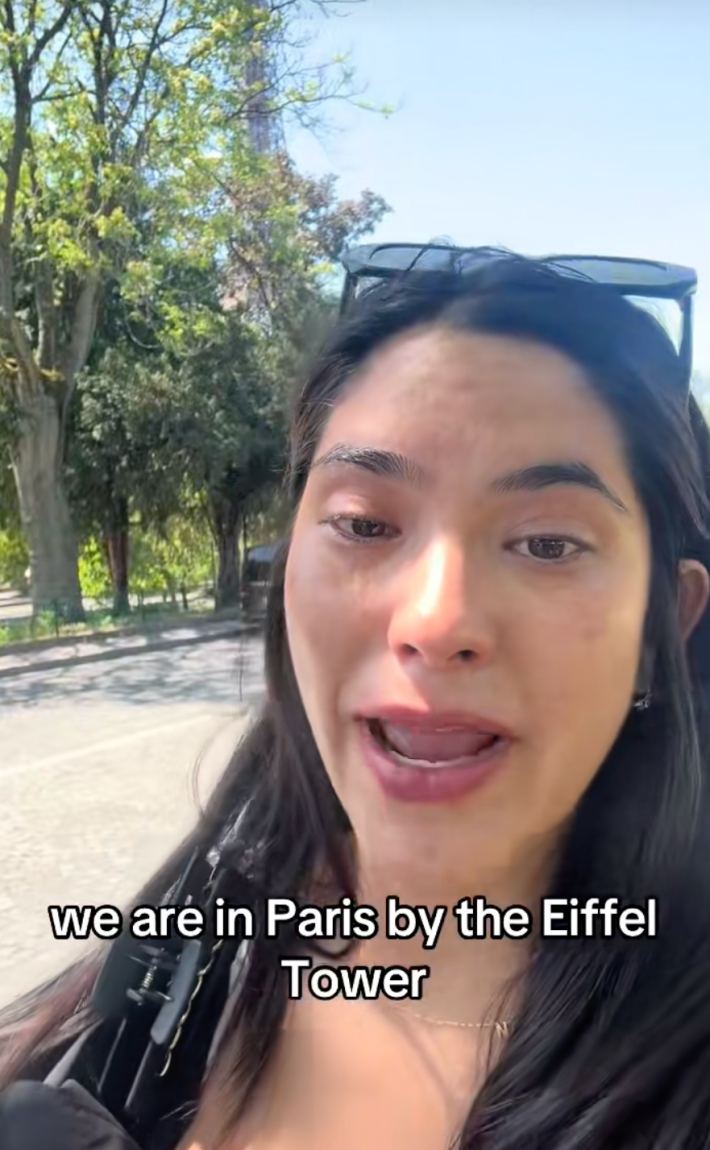 @nathaliaduques/TikTok "we are in Paris by the Eiffel Tower."
