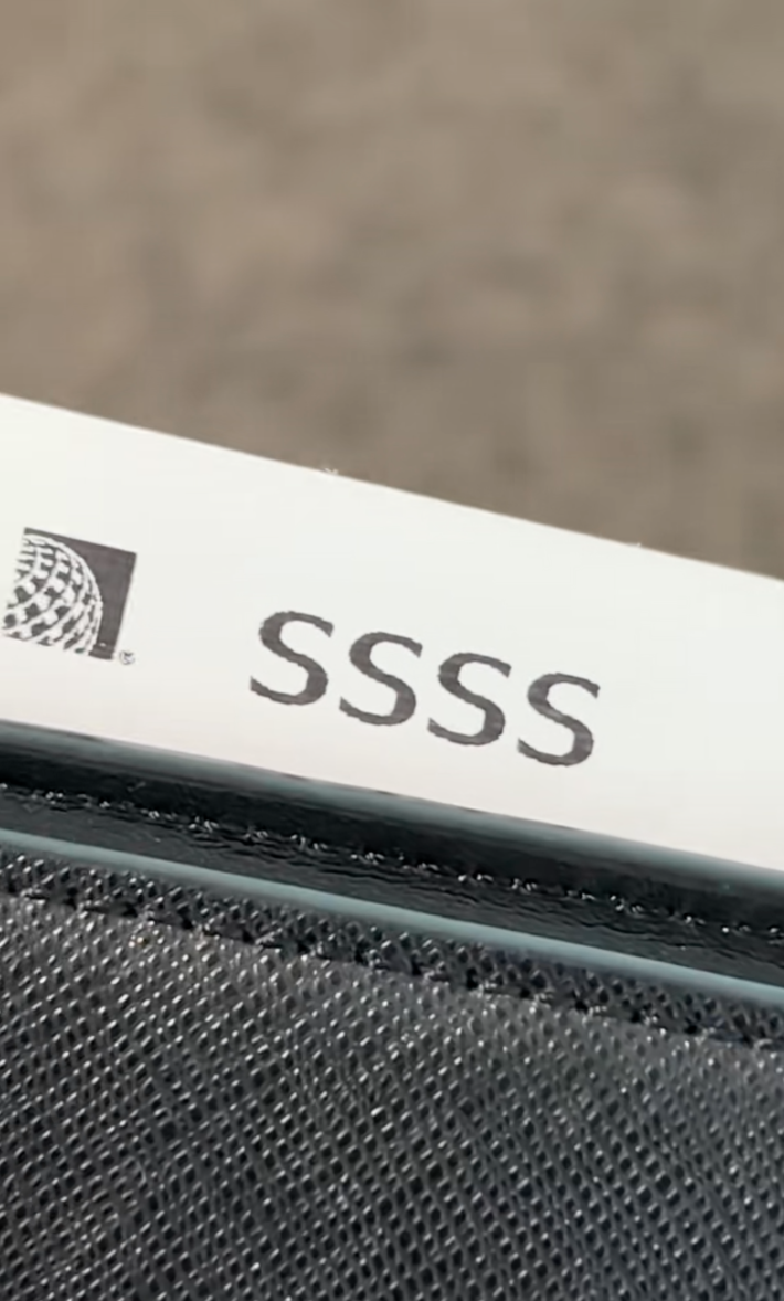 @itsrubytravels/TikTok airline ticket with SSSS printed on it
