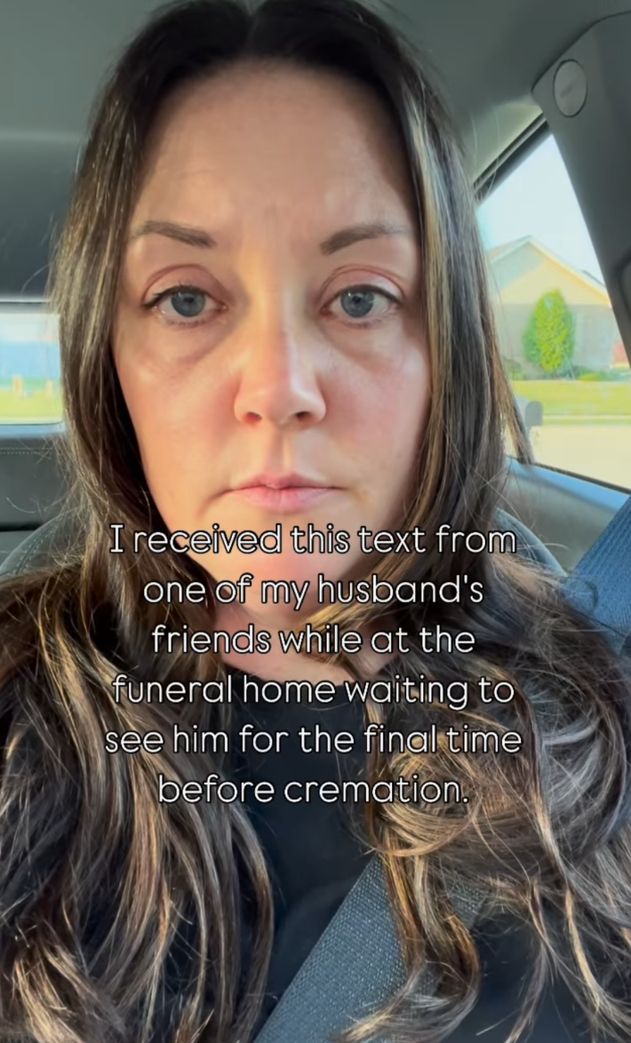 @anniethesafeparent/Instagram "I received this text from one of my husband's friends while at the funeral home waiting to see him for the final time before cremation."