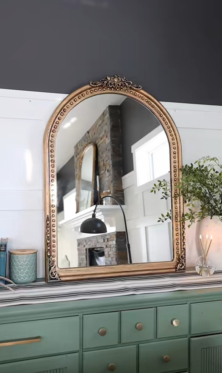 Decorated mirror thrift flipped.