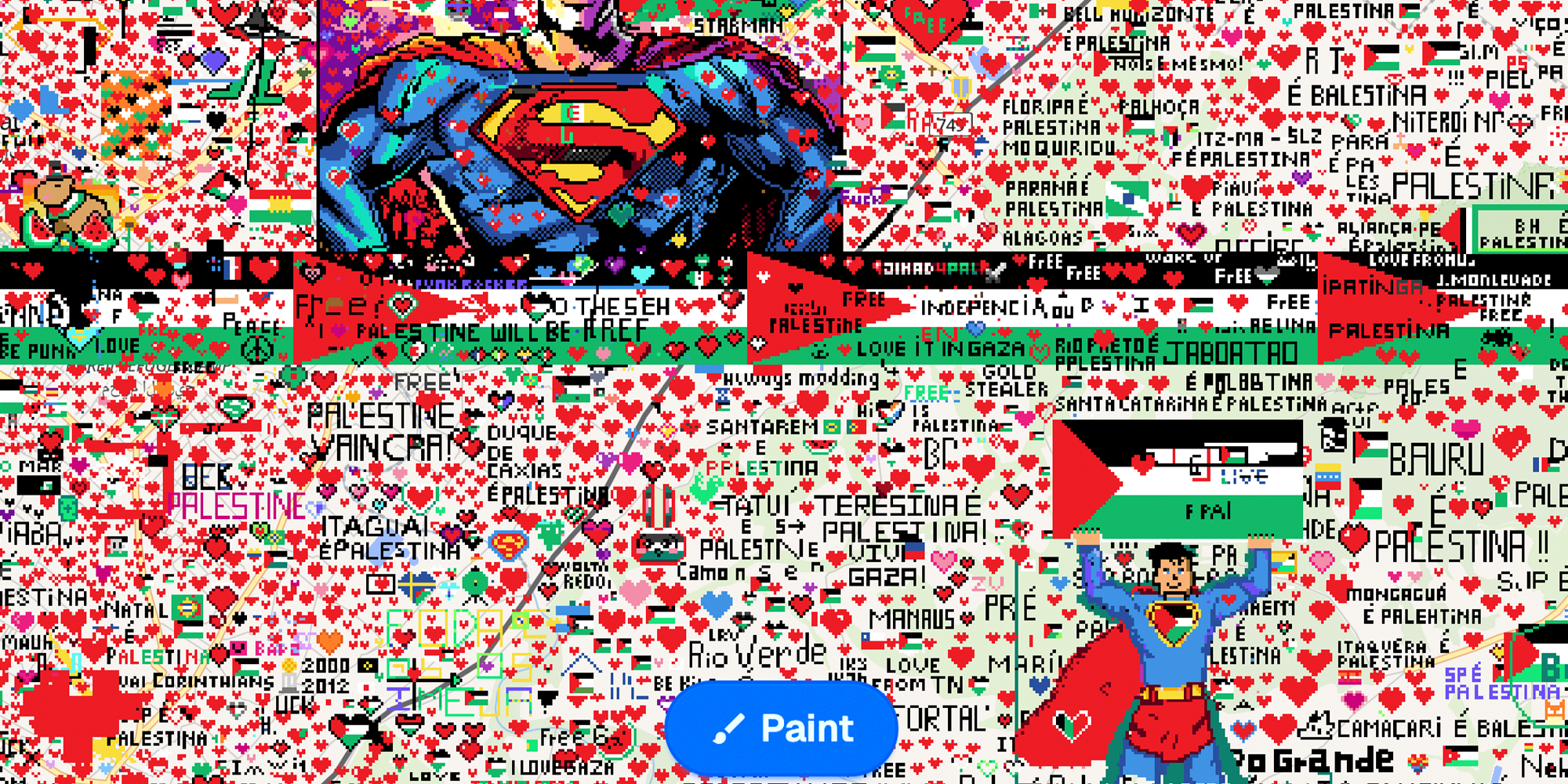 wplace superman palestine pixel art