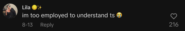 “I’m too employed to understand ts 😭.”