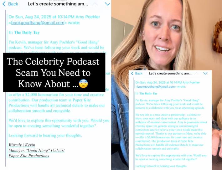 Amy Poehler podcast scam