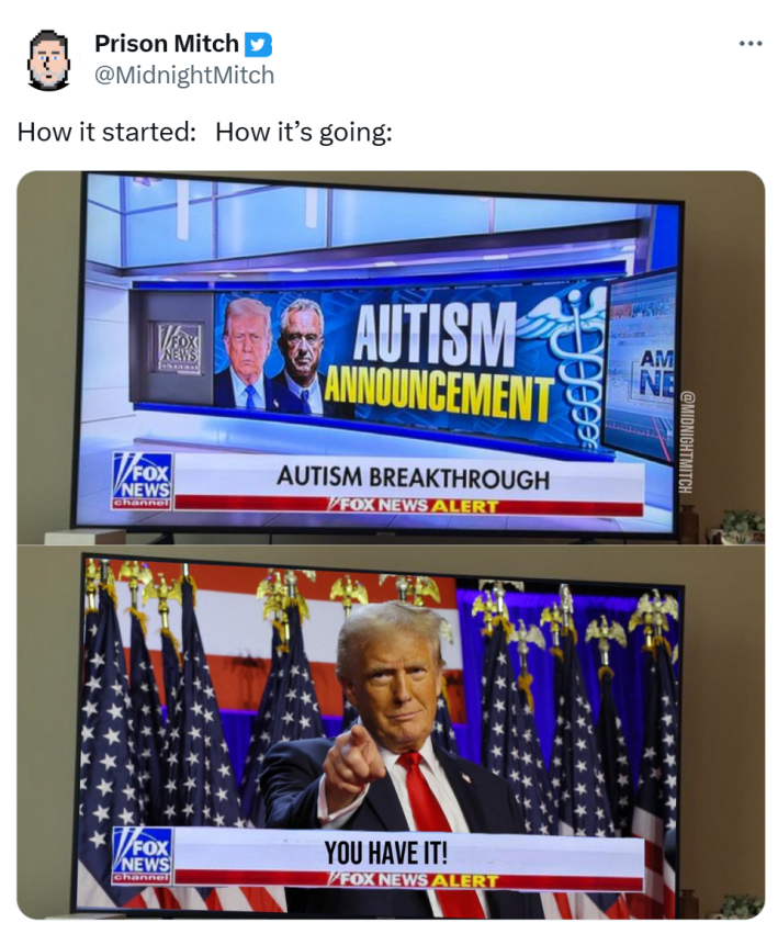 Autism announcement meme