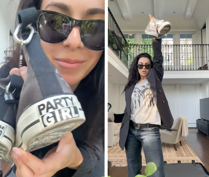 charli xcx holding converse shoes
