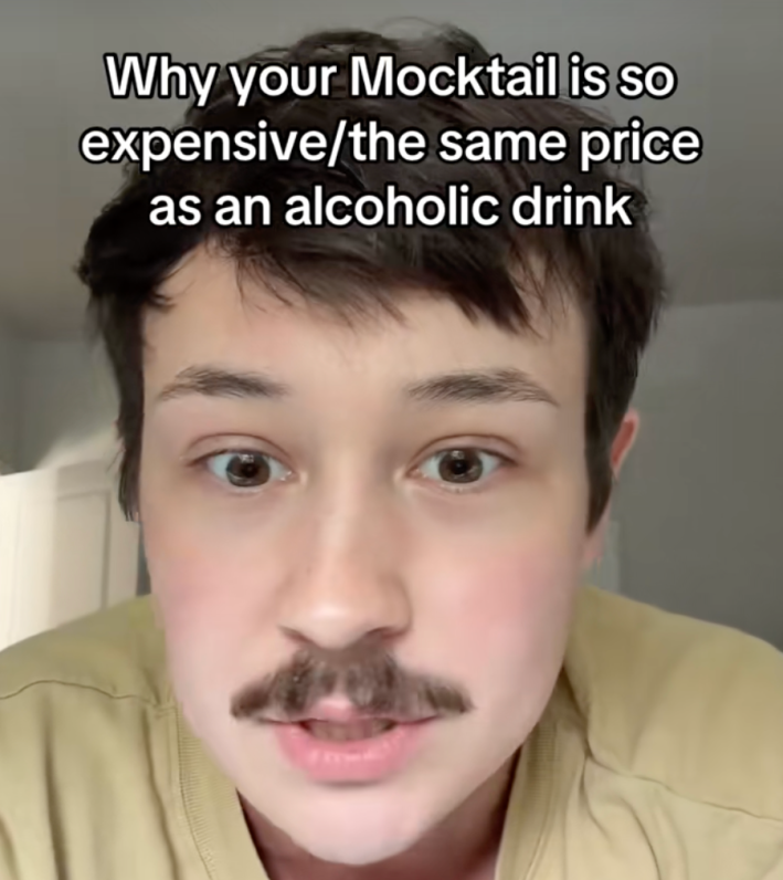 @wooltogold/TikTok, "Why your Mocktail is so expensive/the same price as an alcoholic drink."