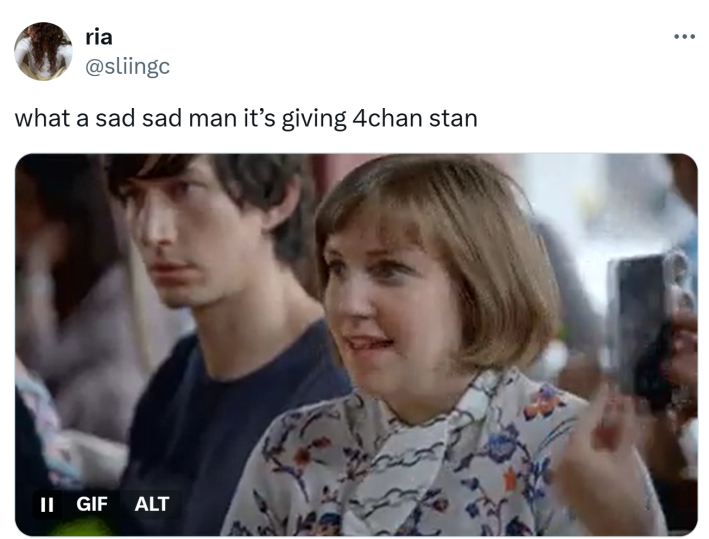 4chan stan tweet reaction vibing with the song.