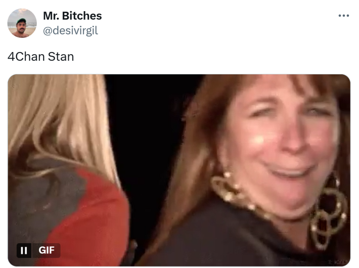 4chan stan tweet reaction vibing with the song.