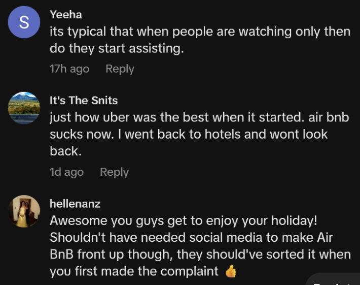 TikTok comments including one reading "its typical that when people are watching only then do they start assisting."