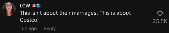 “This isn’t about their marriages. This is about Costco.”