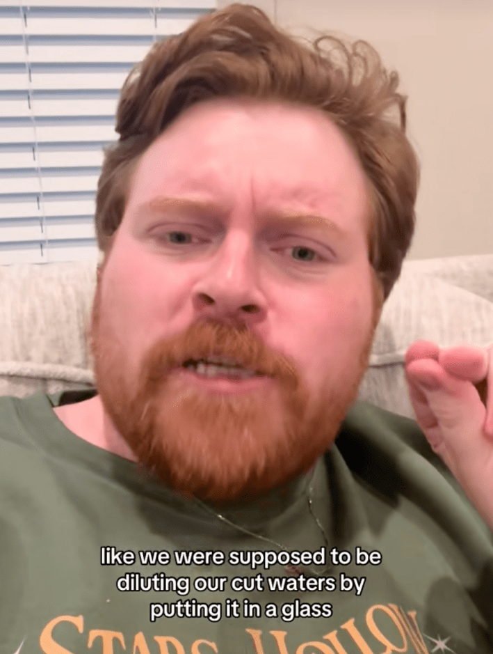 @gagebriney/TikTok onscreen text: like we were supposed to be diluting our cut waters by putting it in a glass