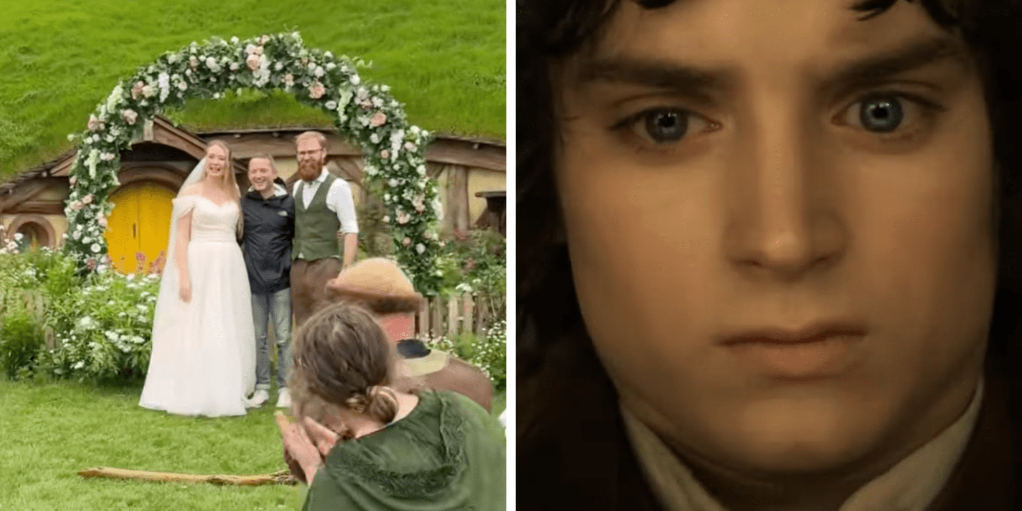 elijah wood crashes wedding in the shire