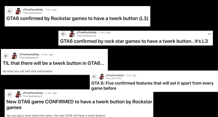 Screenshots of multiple Reddit posts.