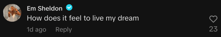 “How does it feel to live my dream?”