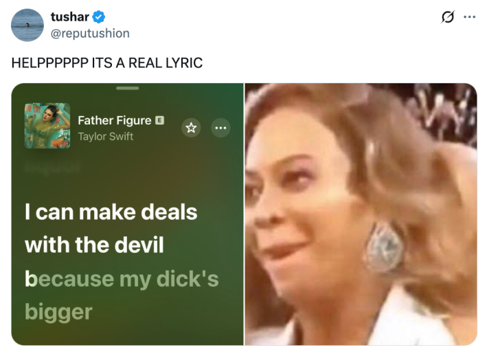 tweet saying 'helpppp its a real lyric'