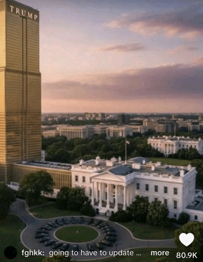 White house modified with Trump Tower