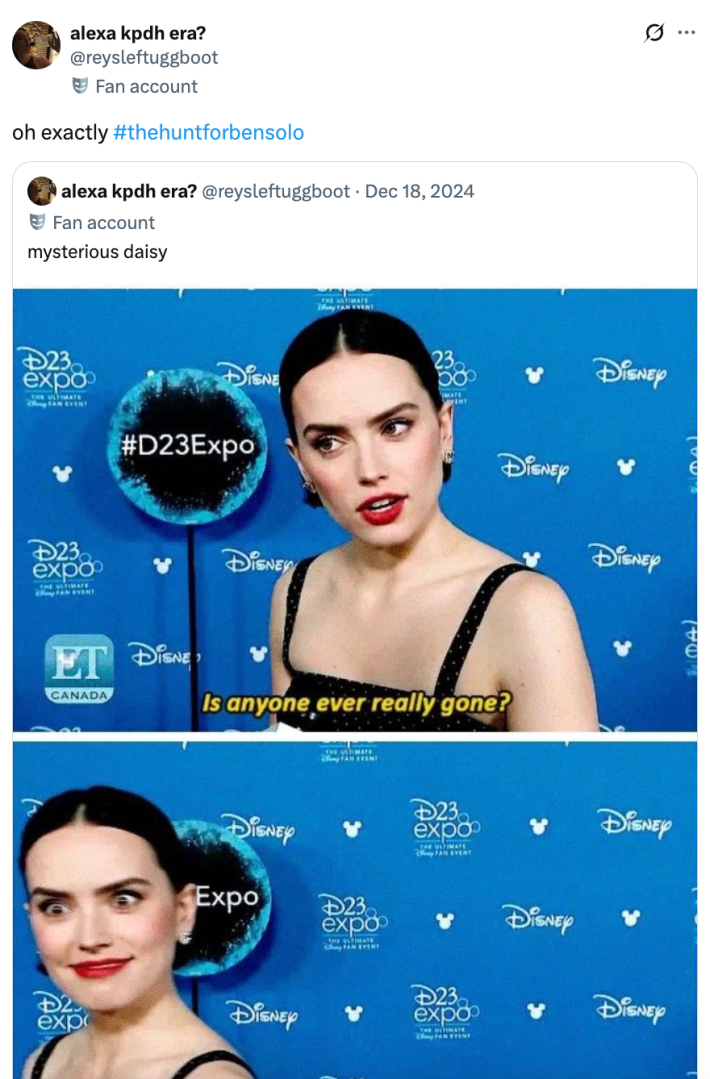 is anyone ever really gone star wars daisy ridley