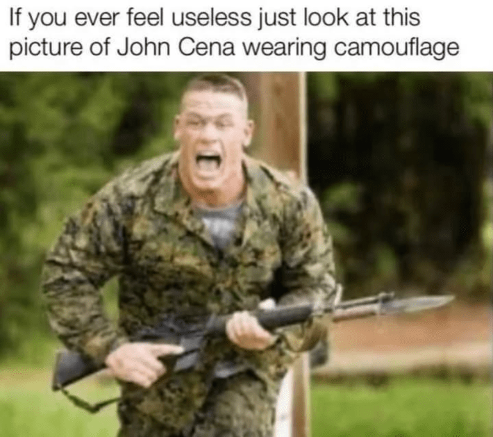 John Cena in camouflage.