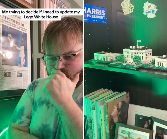 man wonders if he should destroy lego white house