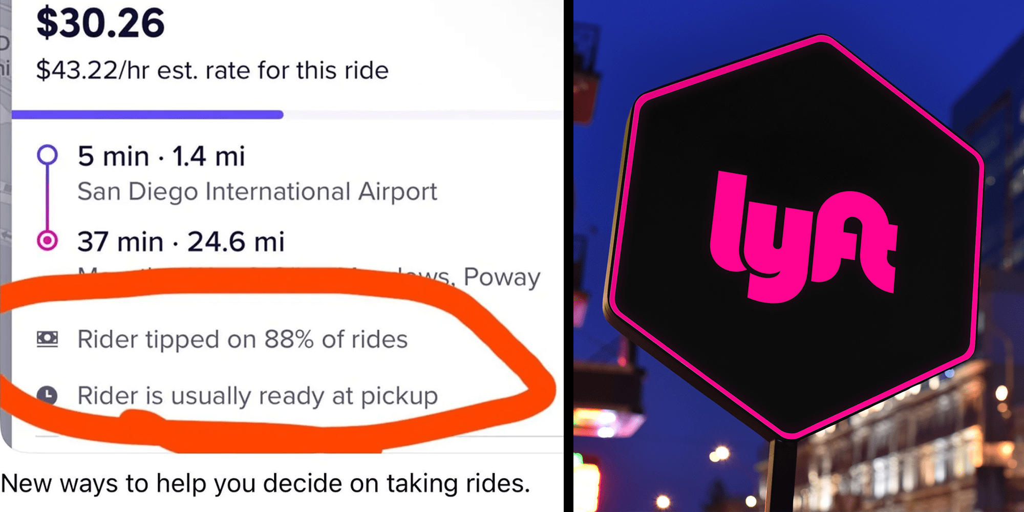 lyft drivers can see if you tip or not