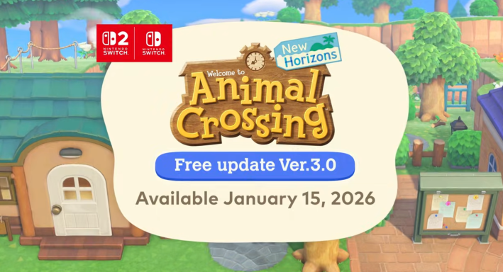 nintendo animal crossing 3.0 update jan 15th 2026