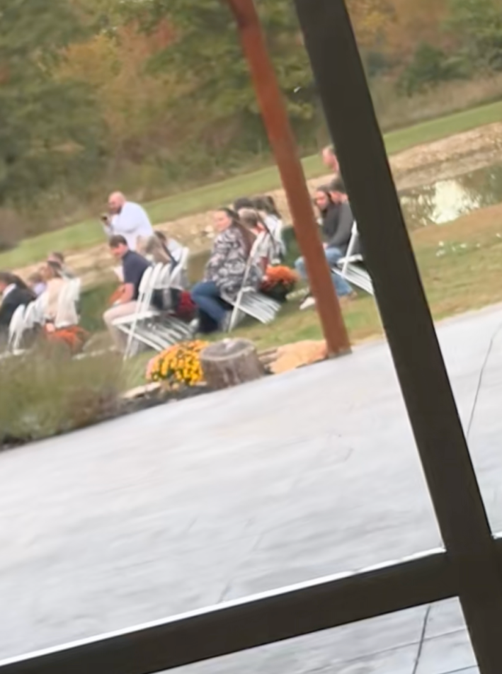 @damnnnndee/TikTok getting kicked out of wedding ceremony watching wedding guests from behind glass