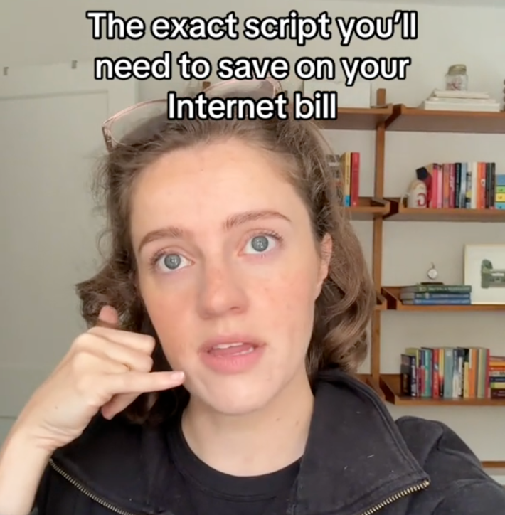 @savingmoneysabrina/TikTok "The exact script you'll need to save on your internet bill."